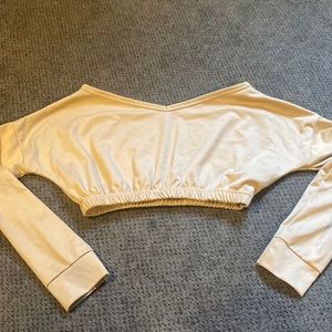 Tan cropped long sleeve shirt